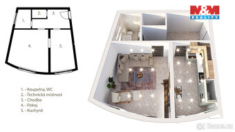 Prodej, byt 1+1, 52 m², Ostrava, ul. Nádražní - 7
