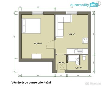 Prodej, byt 1+1 35 m2 Lomená, Cheb - 7