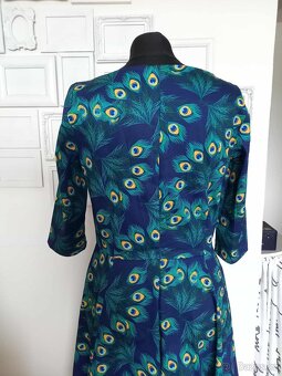 Vintage retro swing šaty s pavím peřím - 7