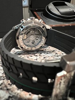 Graham Silverstone skeleton British zavodni zelene hodinky - 7