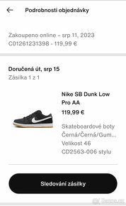 Nike SB Dunk Low Pro vel. 46 cerne - 7