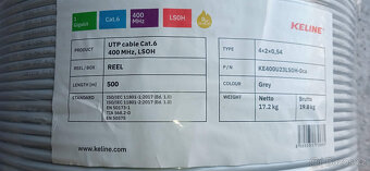 Kabel Cat.6 UTP LSOH 400MHz Dca - s2,d2,a1 500m/cívka - 7