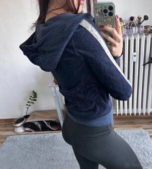 Modrá semišová mikinat - 7