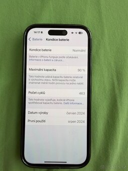 iPhone 15 Pro černý titan - 128gb - 7