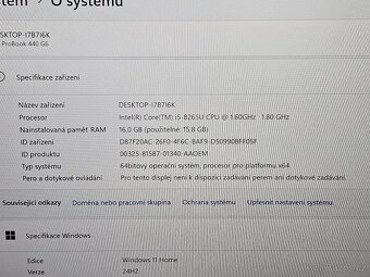 HP 440 G6 - 14" FullHD, i5 8265U, 16GB, nové SSD - 7