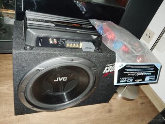 Subwoofer JVC, zesilovač SONY, kabeláž - 7