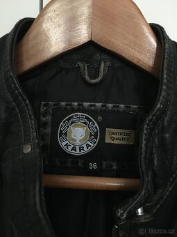 Dámská kožená bunda KARA tm. hnědá vel. 36 - 7