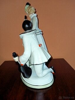 Fasold Stauch Pierrot a kolombína porcelán soška - 7