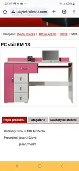 Dětský nábytek do pokoje skříně,stůl psací,police - 7