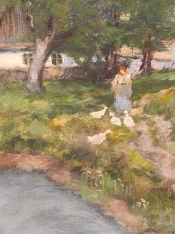 Obraz Antonín Boubín Toňátko, Husopaska olej 62x82 - 7