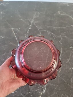 Krásná mísa z růžového skla - 7