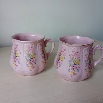 hrnky - růžový porcelán 4ks - 7