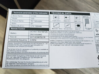 SYMA RC Helikoptéra (model Q20) na dalkové ovládání - 7