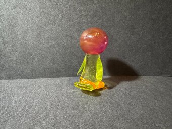 Soška ptáčka uranové sklo - 7