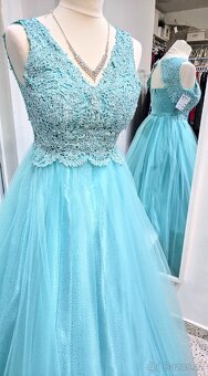 NOVÉ plesové šaty KRAJKOVÉ TŘPYTIVÉ - 7