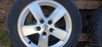 Alu kola peugeot, vel.16, 5x108 letní pneu - 7