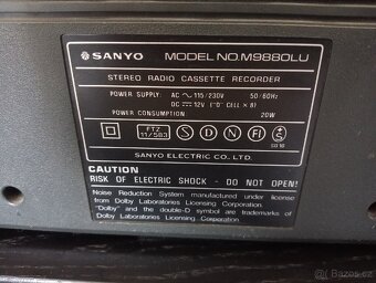 Prodám Japonský boombox Sanyo M9880LU - 7