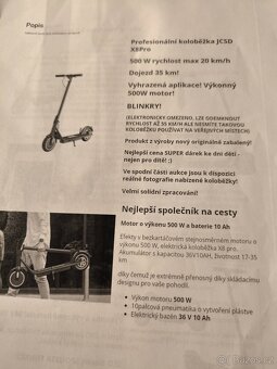 Prodám elektrokoloběžku X8 Pro 500w 30km/H 10 Ah - 7
