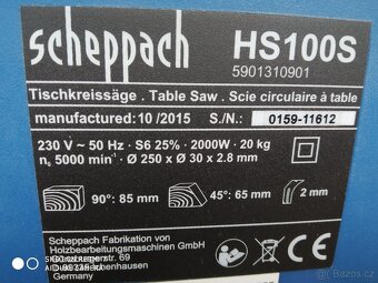 Prodám stolní kotoučovou pilu Scheppach HS 100 - 7
