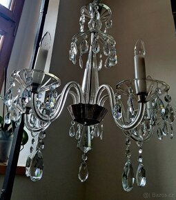 Starožitný skleněný lustr 1920-30 - 7