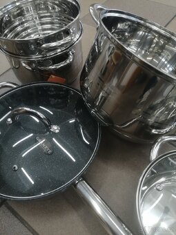 Hrnce nerez sada luxusní nádobí 11dilu, indukce, nove - 7