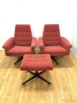 Retro křesla s podnožkou 70. léta - 7