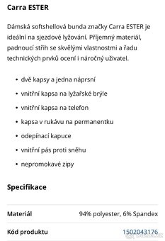 Lyžařská bunda Carra S/M - 7