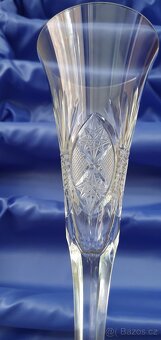 Broušený křišťál, flétny na šampaňské 6 ks - 7