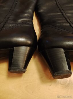 Černé kožené kozačky Baťa vel. 6,5 H - 7