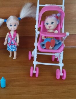 BARBIE S MIMINKY, KOČÁRKEM, PES S BOUDOU, NOVÉ, PC 800KČ - 7