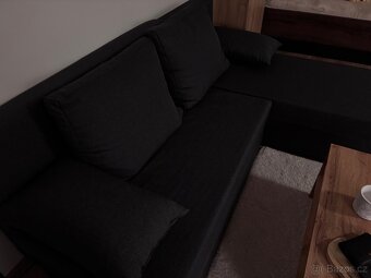 Černo-šedá sedací souprava/gauč - 7