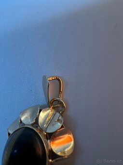 Krásný zlatý prsten & přívěsek - tygří oko - 7