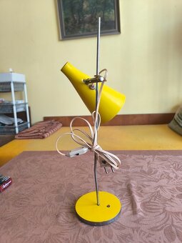 Retro-Stolní žlutá lampa Lidokov, Josef Hůrka - 7