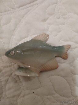 Retro porcelánová rybička Royal Dux. - 7