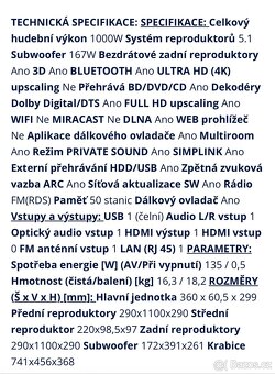 Domácí kino LG (perfektní stav) - 7