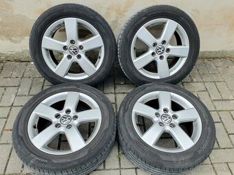 Alu kola VW 5x112 r16 6,5j et50 letní pneu 205/55/16 - 7