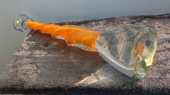 JAROSLAV SVOBODA - oranžový skl. svícen - 40 cm - 7
