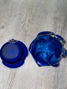 Retro popelník hutní sklo - 7