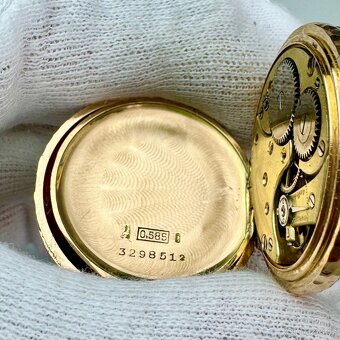 14K CELO ZLATÉ KAPESNÍ HODINKY OMEGA - GOLFOVÝ VZOR - FUNKČN - 7