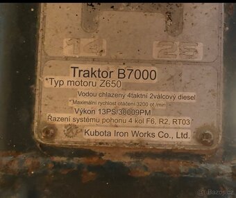 Malotraktor Kubota + jednoradličný pluh - 7