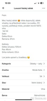 Luxusní italský oblek 54 vlna - 7