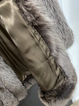 Luxusní kabát z pravé stříbrné lišky – Silver Fox – VEL. 48 - 7