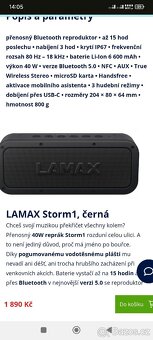 Prodám bluetooth reproduktor Lamax Storm 1 - 7