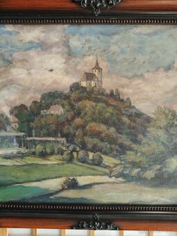 obraz PARTIE S KOSTELÍČKEM, olej, Josef Fiala - 7