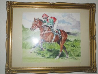 koně-ručně malované obrazy-olejomalba-akvarel - 7