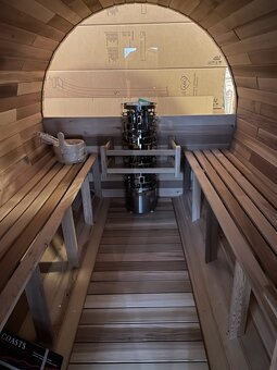 Luxusní Fínska sauna z cedru pro 4-6 osob s panoram.oknem - 7