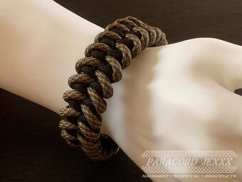 Paracord náramek (20 cm) gold - blue - black - 7