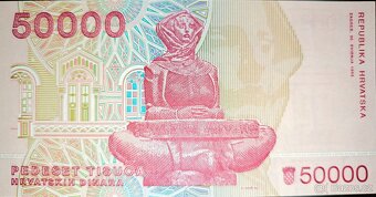Bankovky 5 - 1000 kun a 1 - 50 000 dinárů Chorvatsko - 7