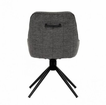 Jídelní otočná židle ze šedé látky - 7