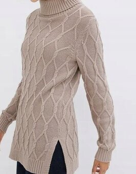 Dlouhý krásný svetr s rolákem 50/54 - 7